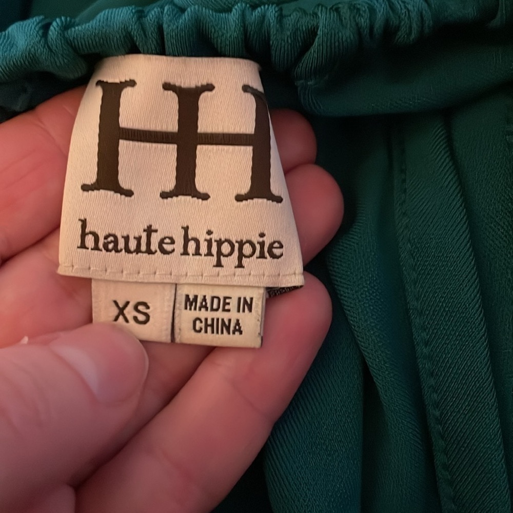 Haute Hippie Halter Wrap‎ Cocktail Mini Dress Emerald Green Size XS - Picture 8 of 13